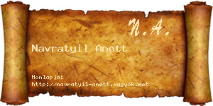 Navratyil Anett névjegykártya